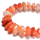 Red Botswana Agate Center Drilled Faceted Nugget Chunk Beads 10x25mm 15.5'' Str