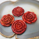 natural red coral hand carved rose flower