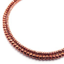 copper plated hematite faceted smooth rondelle beads 
