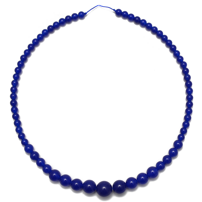 Dyed Jade Graduated Smooth Round Beads 6-14mm Length 18'' Strand
