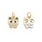 Gold Plated Sterling Silver Owl Charm with CZ Size 9×10mm 3 PCS Per Bag