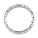 Silver Plated Hematite Double Drilled Bangle Bracelet Beads 10x12mm 7.5'' Length