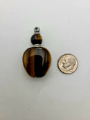 Natural Yellow Tiger Eye Perfume / Oil Bottle Necklace Pendant Size 25x40mm