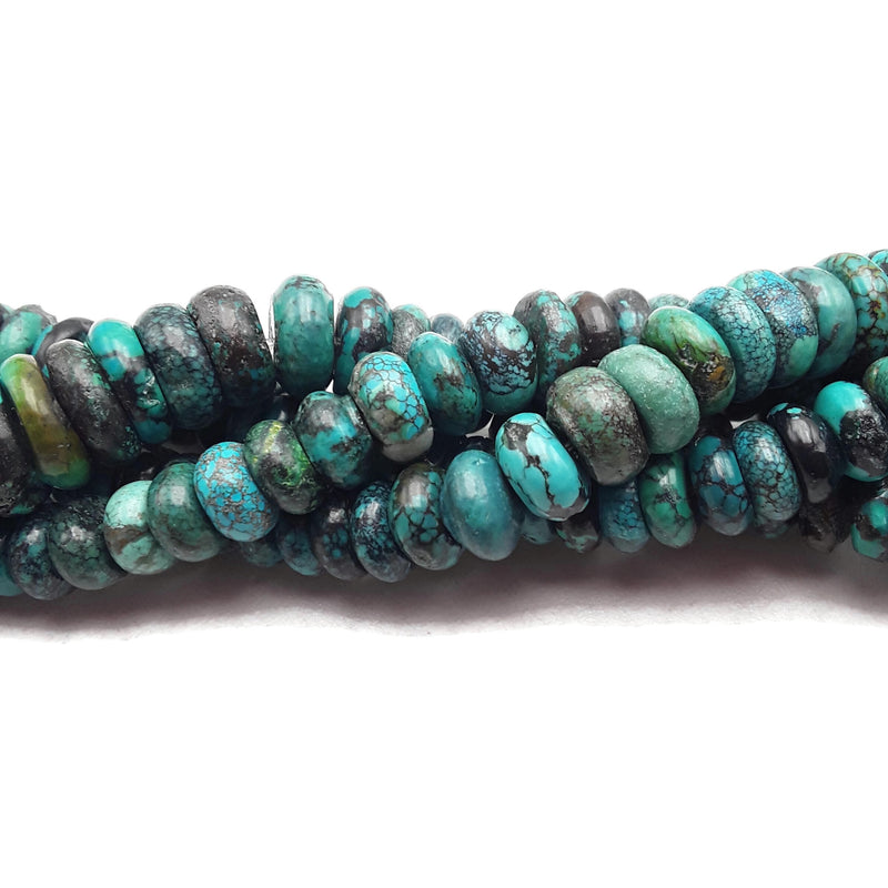 Natural Genuine Turquoise Graduated Rondelle Beads Size 6-18mm 15.5" Strand