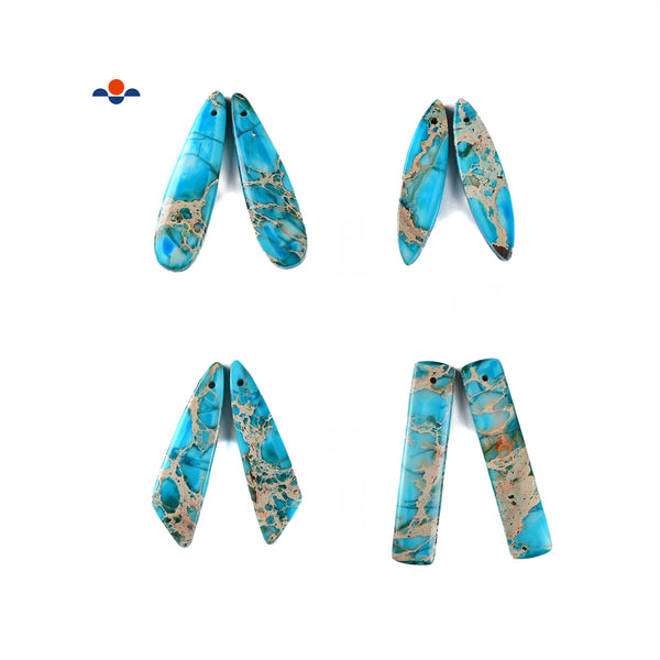 Turquoise Blue Sea Sediment Jasper Pendant Earrings Sold Per Pair