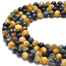 Golden Blue Tiger's Eye Faceted Round Beads 6mm 8mm 10mm 15.5" Strand