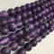 large hole amethyst matte round beads