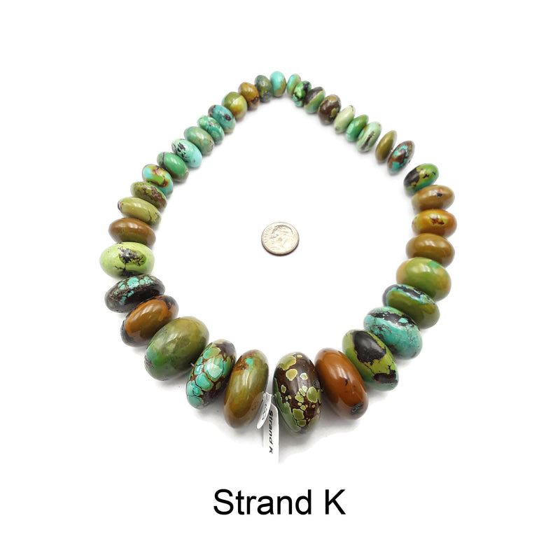 Natural Genuine Turquoise Jumbo Graduated Rondelle Beads 15-38mm 15.5" Strand KL