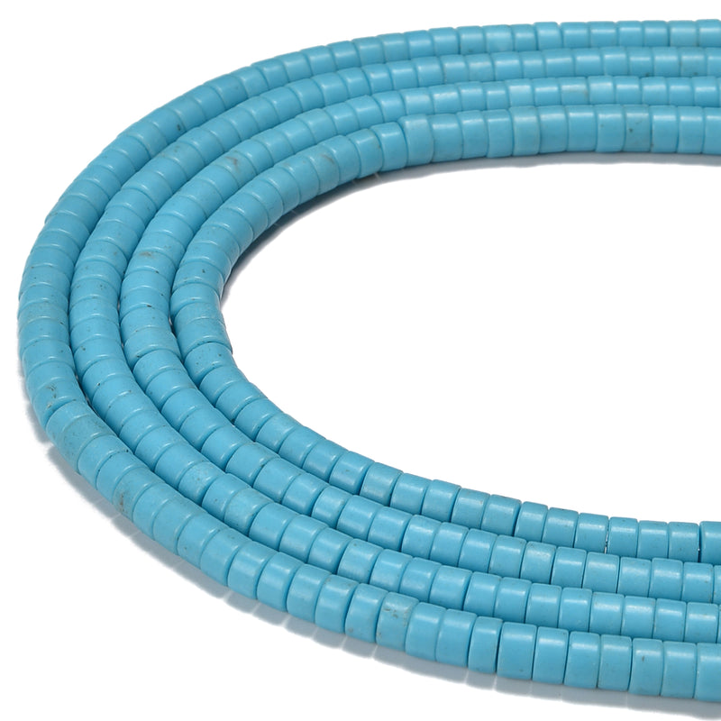 Light Blue Howlite Turquoise Heishi Disc Beads Size 2x4mm 3x6mm 15.5'' Str