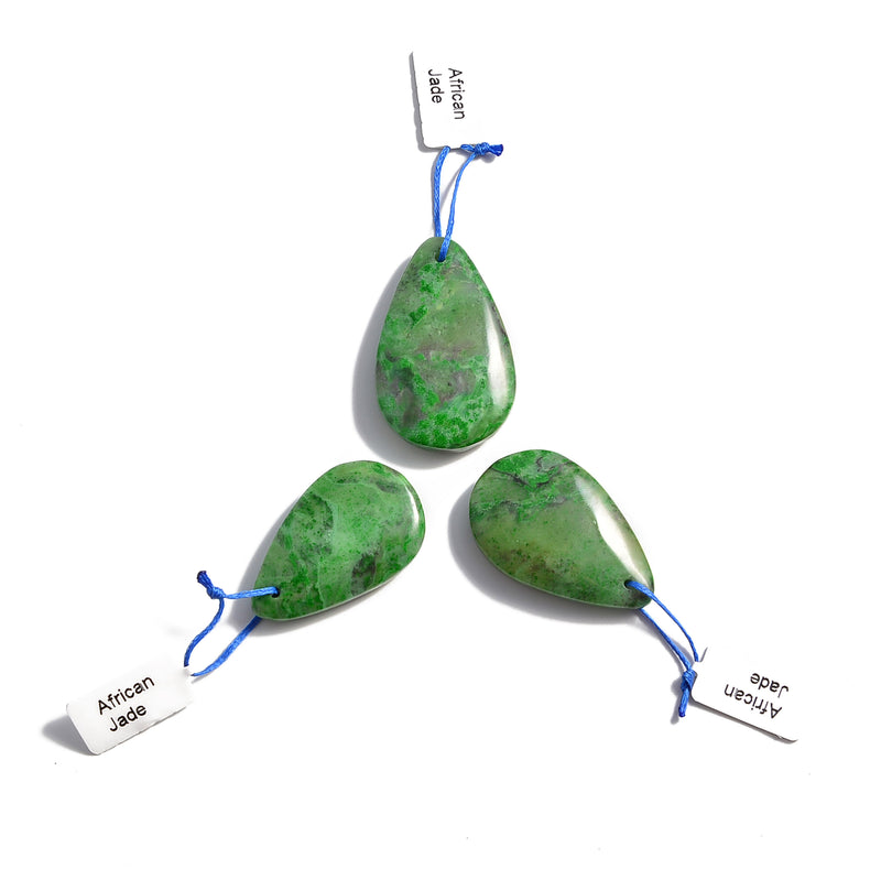 green african jade teardrop or irregular shape pendant 
