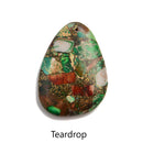 Green Sea Sediment Jasper Pendant Teardrop or Irregular Shape Approx 30x40mm