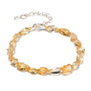 Citrine Nugget Beaded Bracelet Silver Plated Clasp Beads Size 5-8mm 7.5" Length