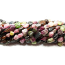 Natural Multi Color Tourmaline Irregular Pebble Nugget Beads 5x6mm 15.5" Strand
