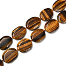 Natural Yellow Tiger Eye Faceted Oval Beads Size 30x40mm 15.5'' Strand