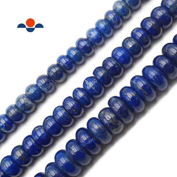 Lapis Lazuli Irregular Smooth Rondelle Beads 6x9mm 6x10mm 6x12mm 15.5" Strand
