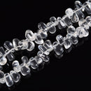 Natural Clear Quartz Side Drilled Chips Beads Size 6x8mm 10x15mm 15.5'' Strand