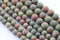 large hole unakite matte round beads
