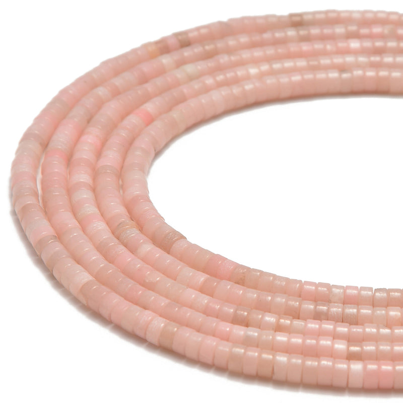Chinese Pink Opal Heishi Rondelle Discs Beads Size 2x4mm 15.5'' per Strand