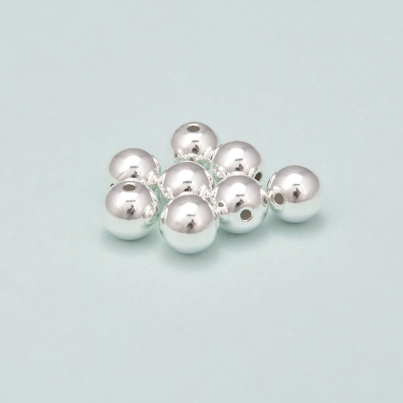 925 Sterling Silver Round Beads Size 2mm-12mm Sold by Bag