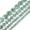 Iridescent Dark Green Moonstone Smooth Coin Size 12mm 15mm 20mm 30mm 15.5"Strand