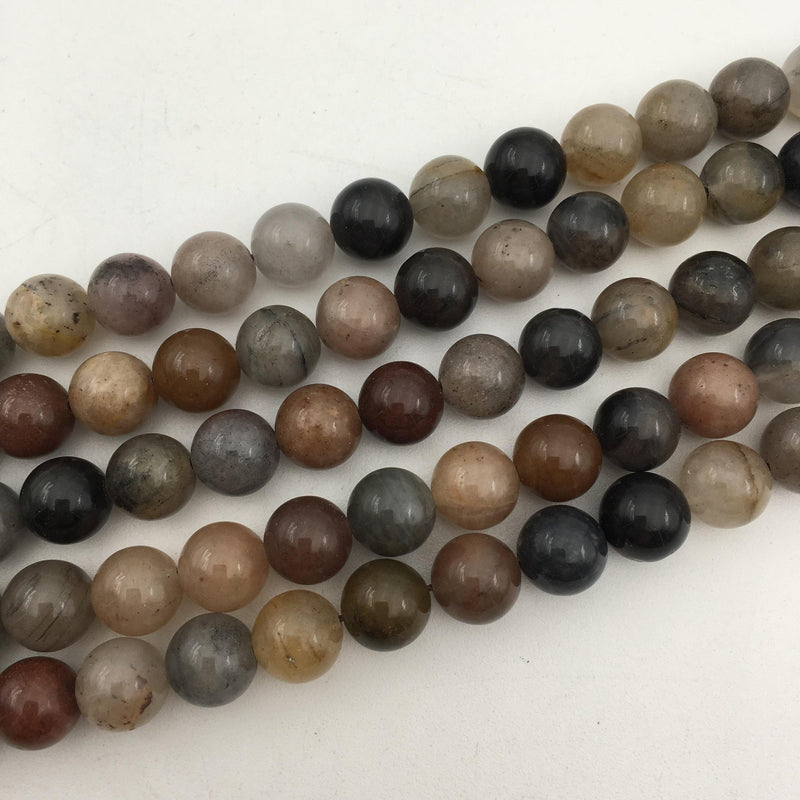 multi color quartz smooth round beads