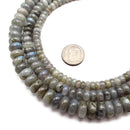Natural Labradorite Smooth Rondelle Beads Size 4x6mm 5x8mm 6x10mm 15.5'' Strand