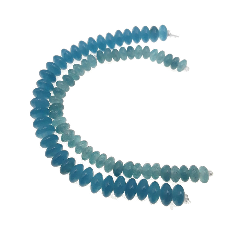 large hole blue sponge quartz smooth rondelle beads