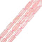 Rose Quartz Faceted Flat Rectangle Cylinder Tube Beads 14x28mm 15.5" Strand
