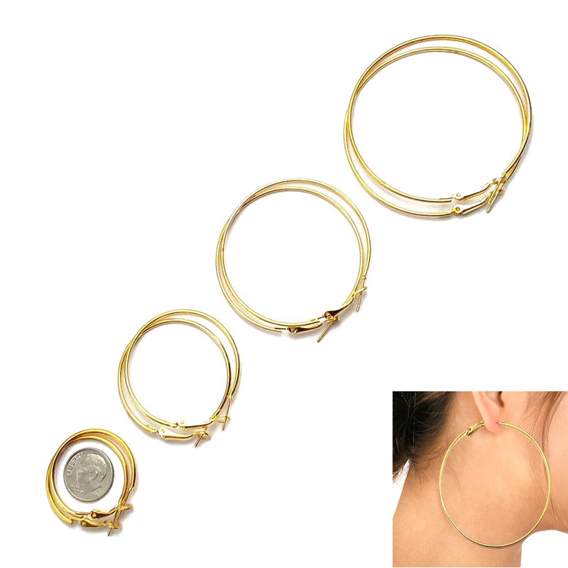 gold plated copper hoop earrings