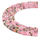 Natural Multi Color Tourmaline Faceted Cube Beads Size 2.2mm 15.5'' Strand