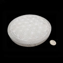 Selenite Crystal Cleanse Round Circle Charging Plate Tree of Life 5.5" Inches