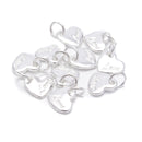 925 Sterling Silver Heart Shape Pendant Size 10mm Sold 3PCS Per Bag