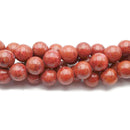 Red Sponge Coral Smooth Round Beads 12mm 15.5" Strand