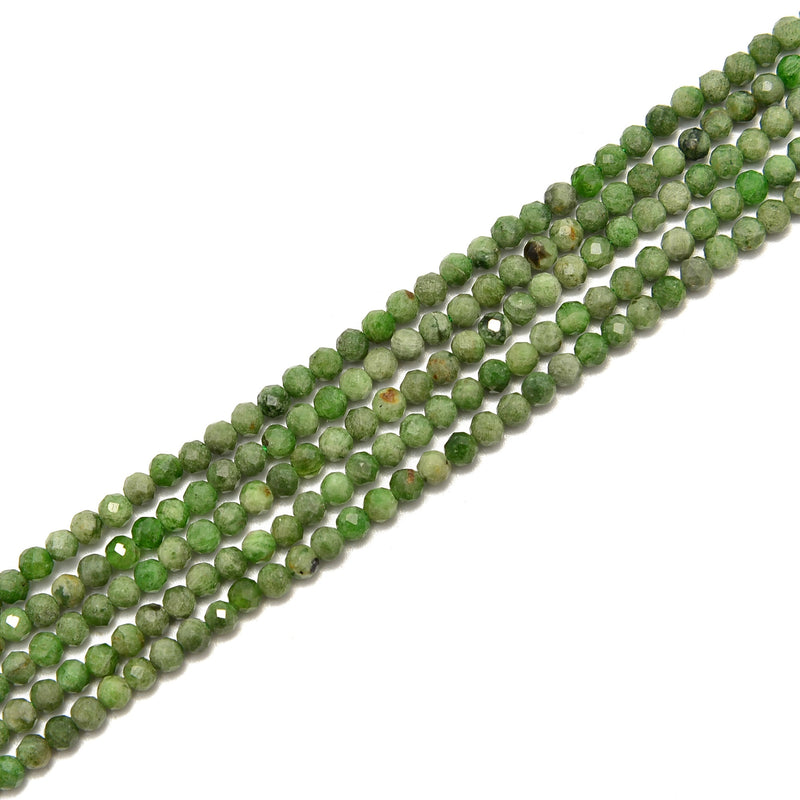 Diopside Faceted Round Beads Size 2mm 3mm 4mm 15.5" Strand