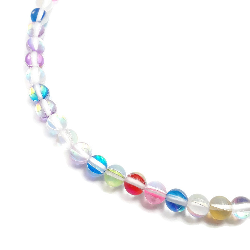 mystic aura mermaid blue purple red pink rainbow smooth round beads
