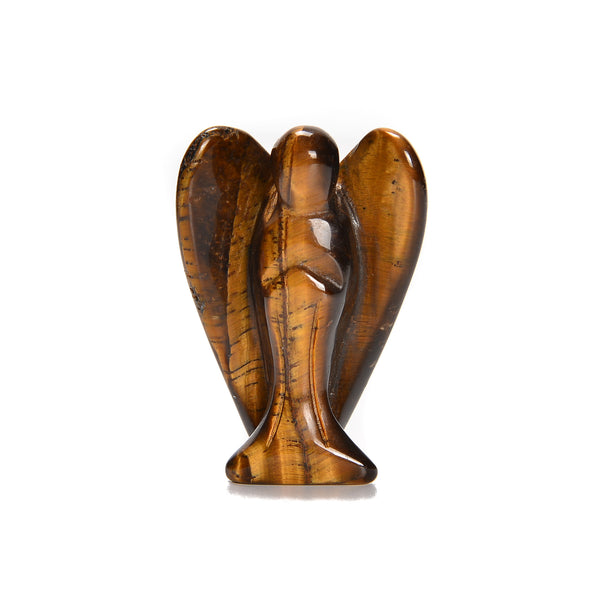 Yellow Tiger Eye Hand Carved Angel Size 2''