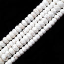 white turquoise faceted rondelle beads 
