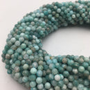 natural green amazonite faceted round beads