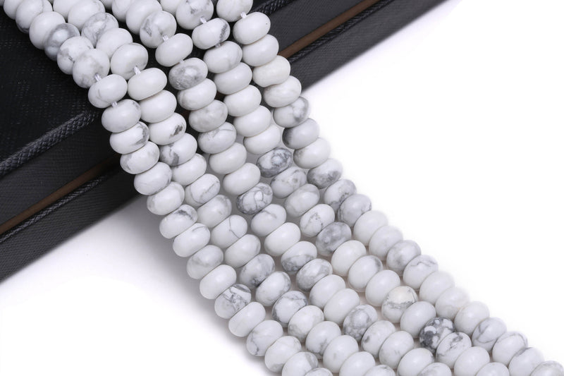 howlite smooth rondelle beads