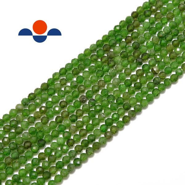 natural diopside faceted round beads
