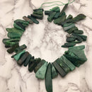 african jade graduated irregular slice Sticks Points beads