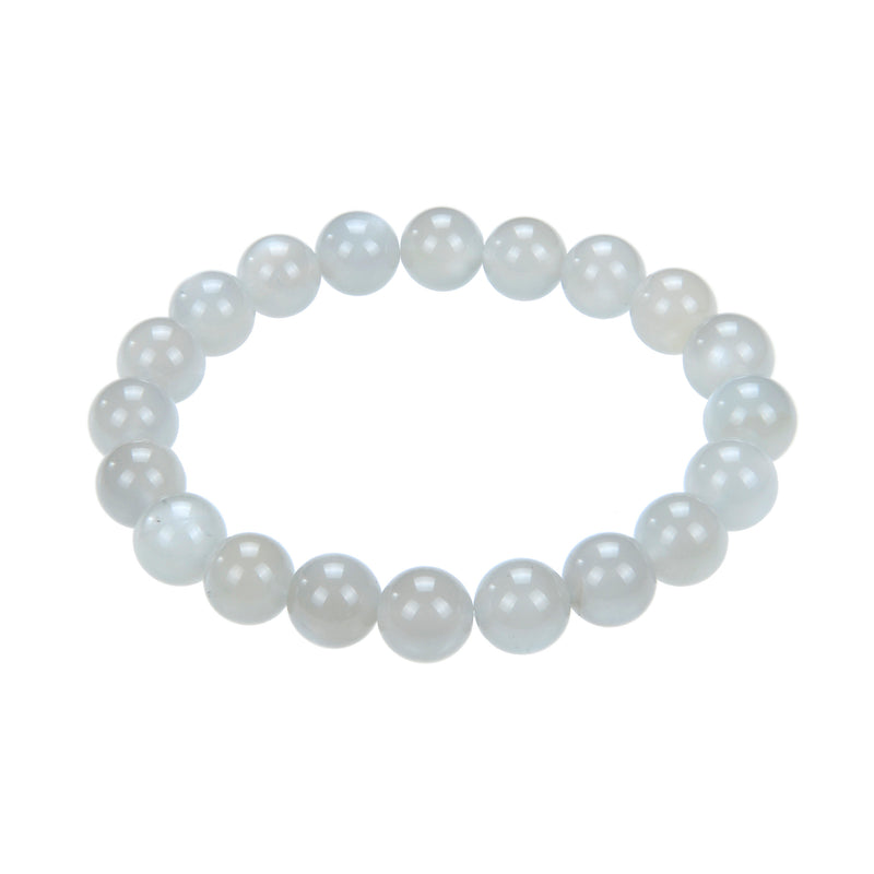 gray moonstone bracelet smooth round