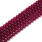 Fuchsia Crystal Glass Smooth Round Beads Size 6mm 8mm 10mm 15.5" Strand