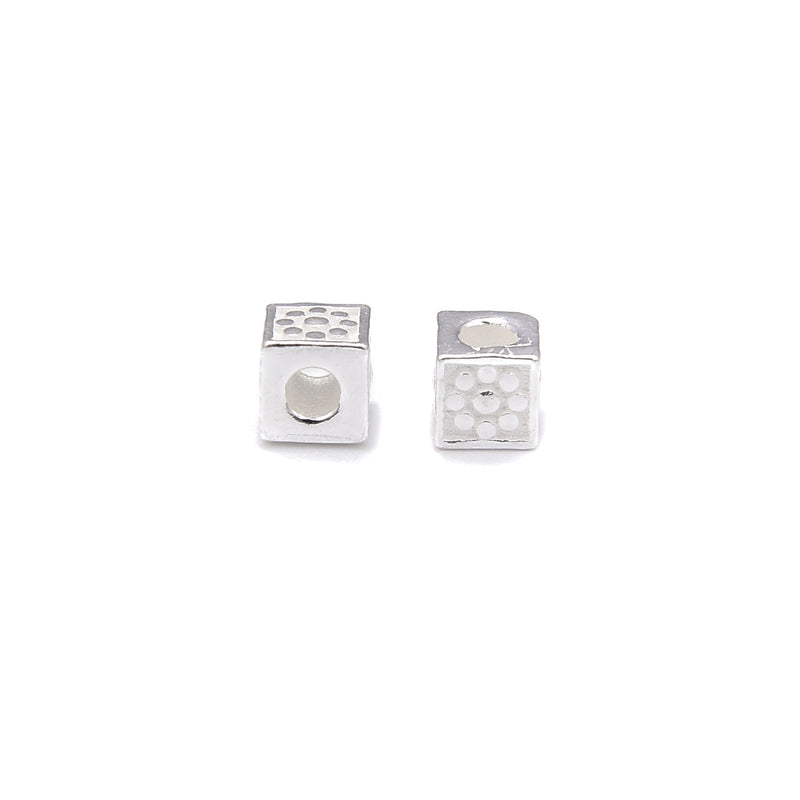 925 Sterling Silver Cube Beads Size 4mm 5pcs per Bag