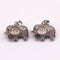 silver plated mirco pave clear zircon elephant pendant copper charm