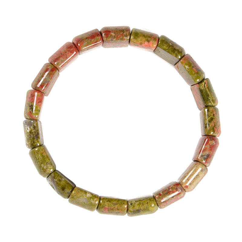 Unakite Double Drill Bracelet Beads Size Approx 11x15mm Length 7.5"