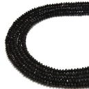 natural black tourmaline faceted rondelle Discs beads 