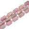 Natural Madagascar Rose Quartz Matte Cylinder Beads Size 10x14mm 15.5'' Strand