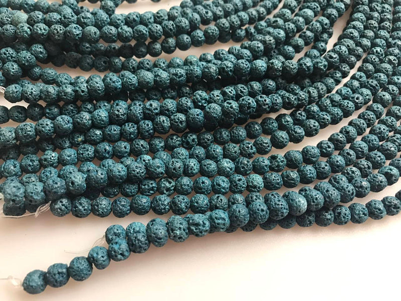 dark blue green lava rock stone beads