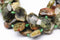 green garnet rectangle slice faceted octagon beads
